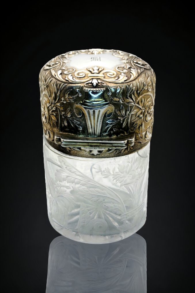Tiffany & Co. - Pot - Tiffany & Co-pot met een glazen sterlingzilveren deksel, ca.1890 #1.2