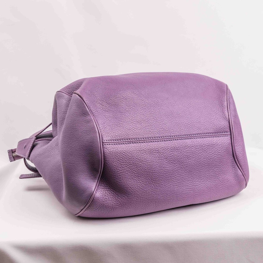 Salvatore Ferragamo - Purple Leather Handbag - Handväska #2.1