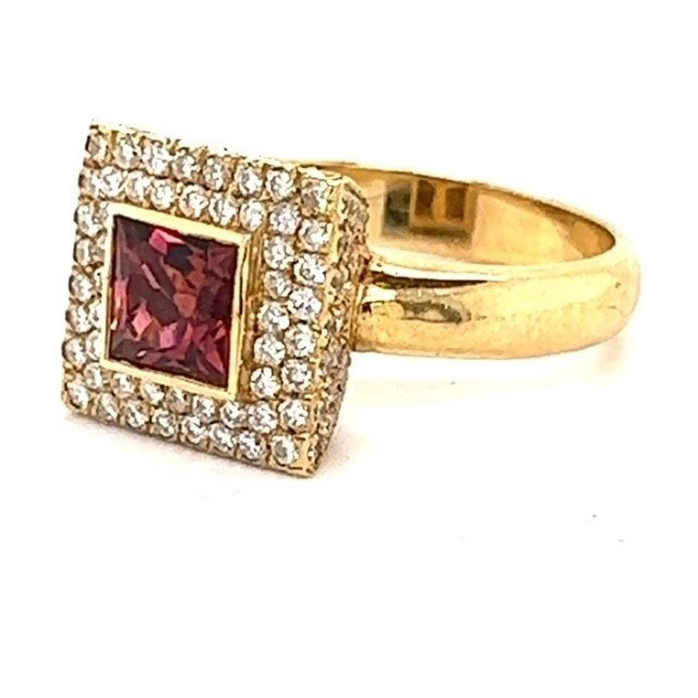 Βραδινό δαχτυλίδι - 14 καράτια Κίτρινο χρυσό -  2.92ct. tw. Τουρμαλίνης - Διαμάντι #1.2