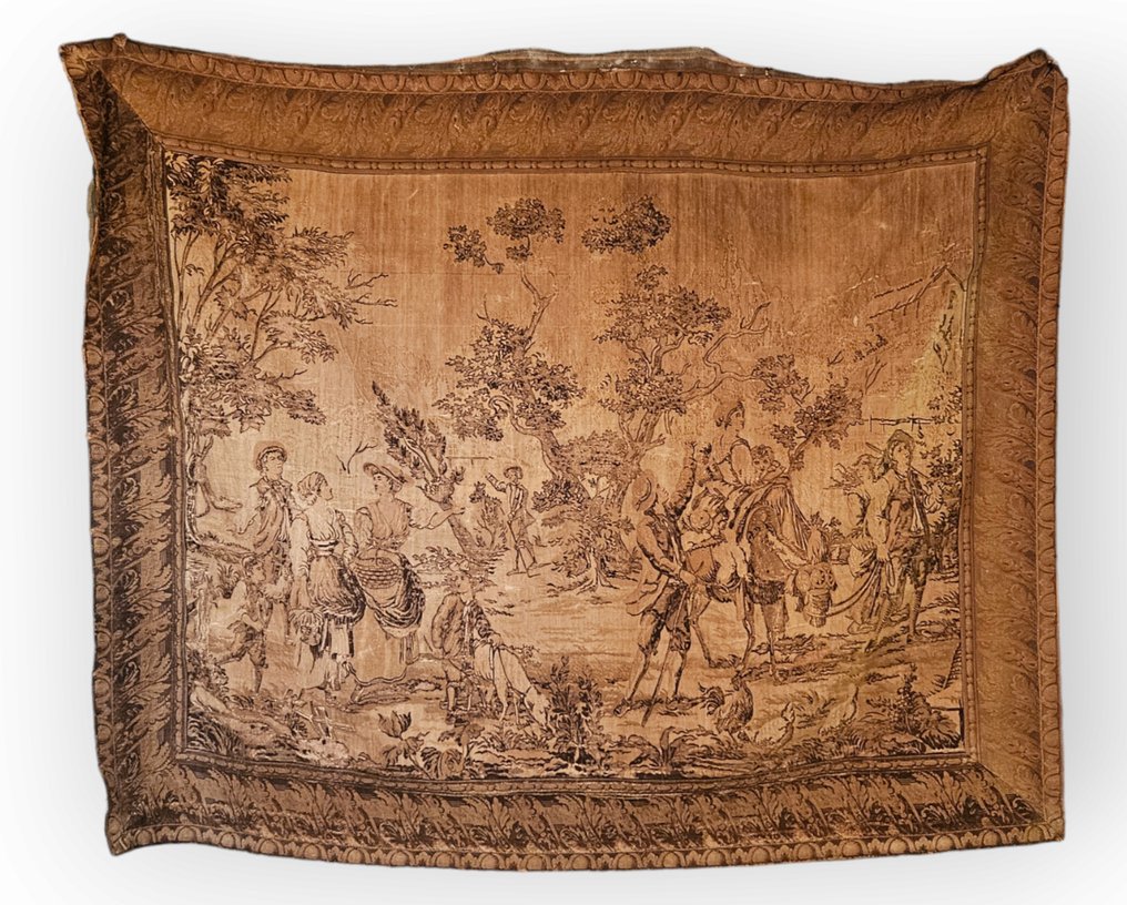 A very large tapestry with woven frame depicting pastoral scene - Gobeliini  - 235 cm - 190 cm #1.1