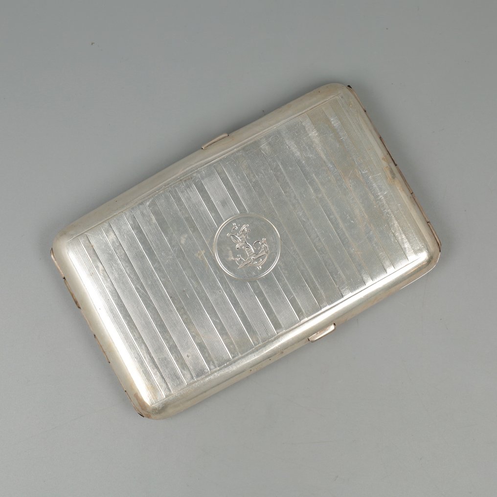 Sigaretten etui (Zeldzame boeksluiting) Arthur & John Zimmerman - Cigarette case - .925 silver #1.2
