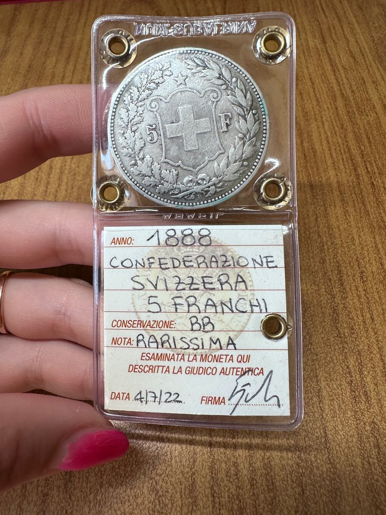 Sveitsi. 5 Francs 1888 #2.2