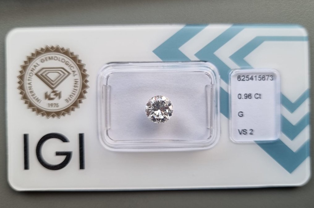 1 pcs Diamant - 0.96 ct - Rond - G - VS2 #2.1