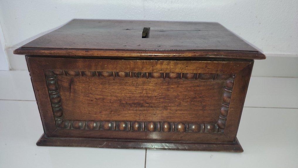 慈善箱 - 古董教堂阿爾莫納 - 古董存錢筒 - 奉獻盒 - 路易菲利普時代 - 木 #2.1