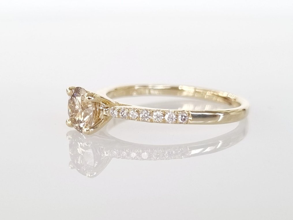 Anillo de compromiso - 14 quilates Oro amarillo -  0.63 tw. Diamante  (Natural) - Diamante #3.1