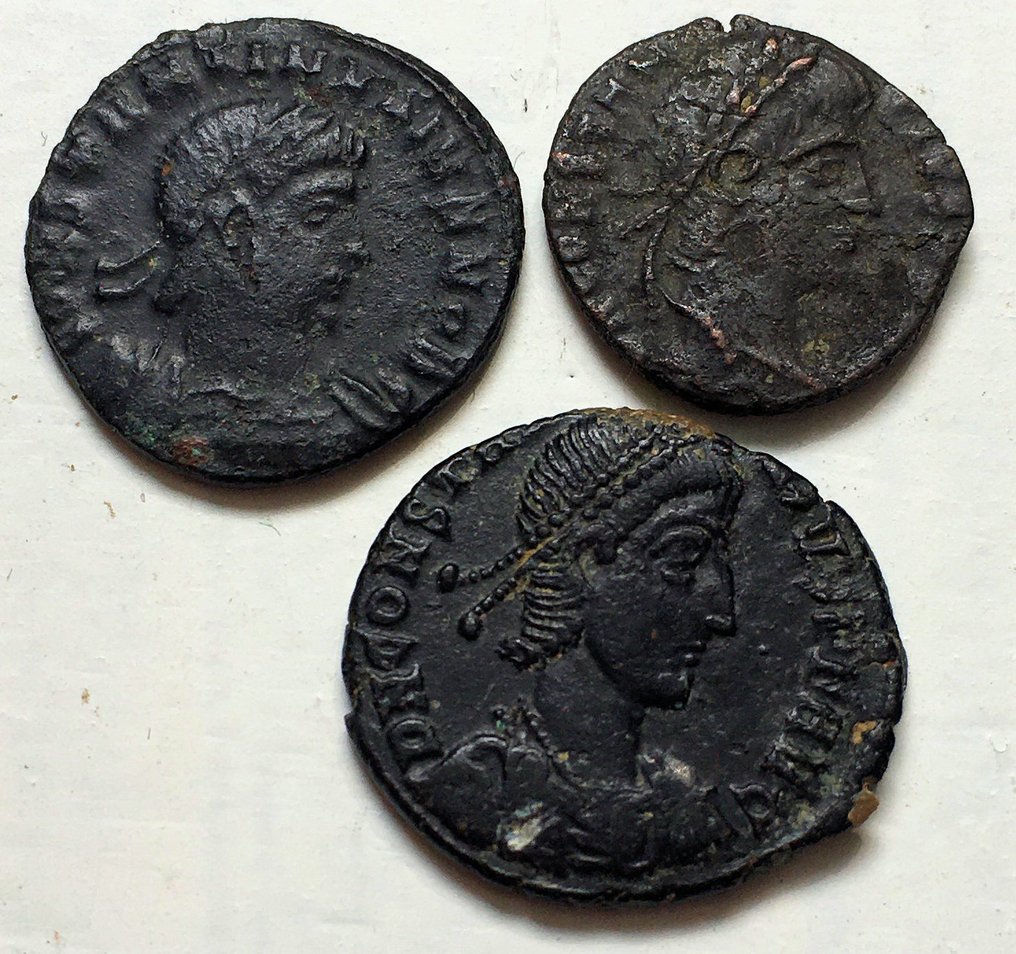 Impreiu Roman. Group of 3x late Roman follis / nummus - struck under Constantine II & Constantius II #1.1