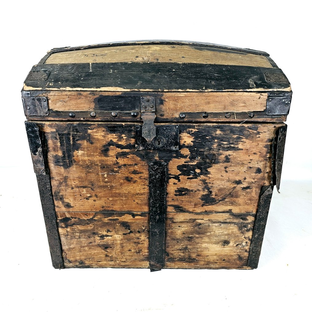 Authentic 19th century wooden blanket trunk - Cercueil - Bois #1.1