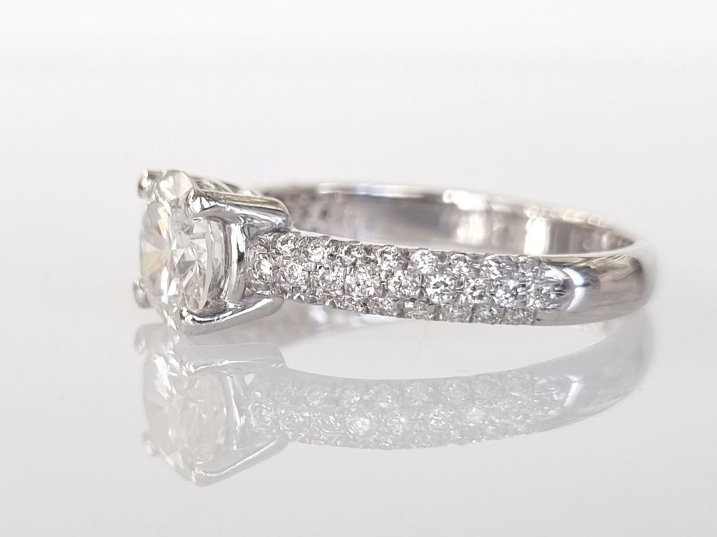 Pierścionek zaręczynowy - 18-karatowe Białe złoto -  1.25ct. tw. Diament  (Naturalny) #3.1