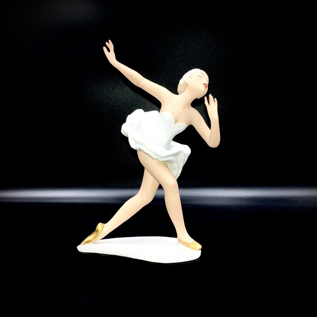 Kurt Steiner - Wallendorf, Thuringia - "Ballet Dancer" (21 cm) - ca 1965 - Szobrocska - Porcelán #1.1