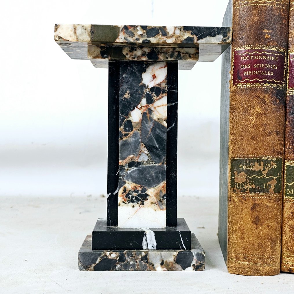 Elegant black marble bookends Approx. 1920 - 書擋 (2) - 大理石 #2.1