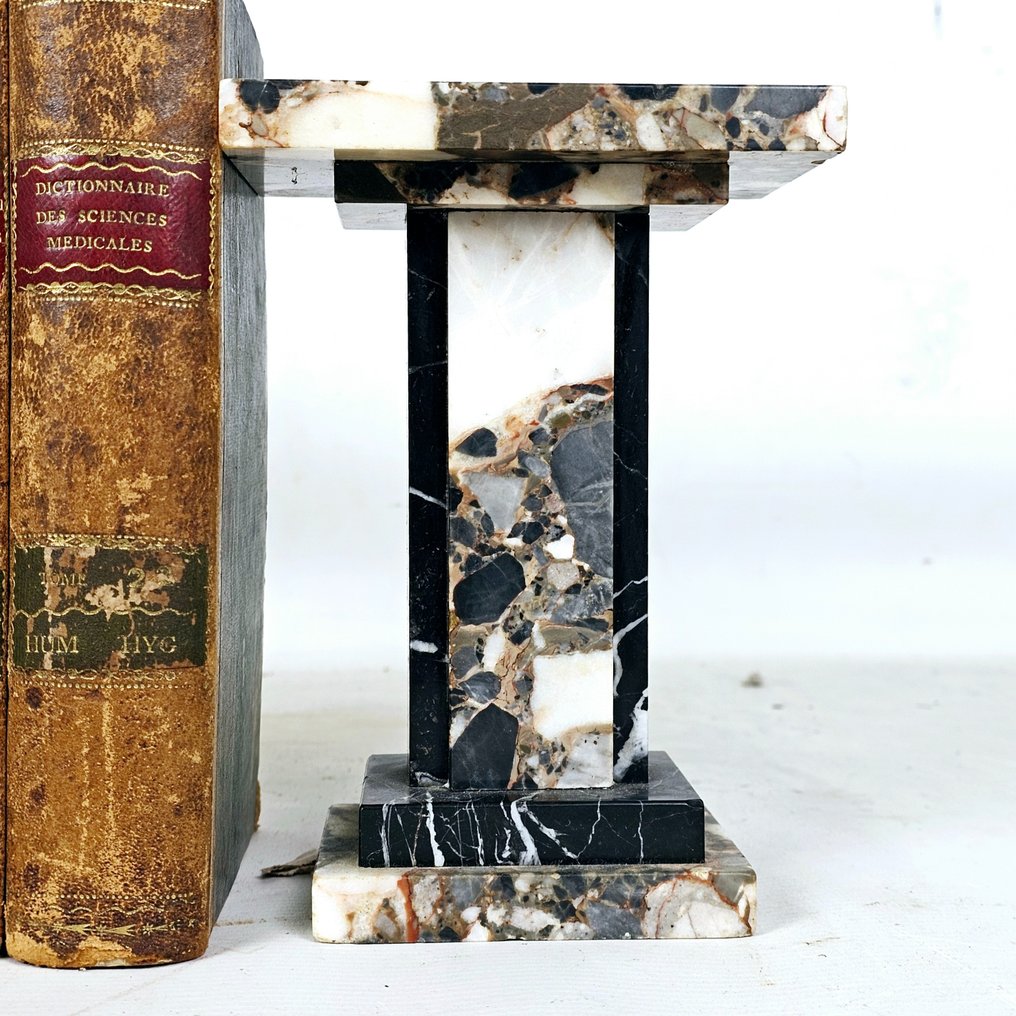 Elegant black marble bookends Approx. 1920 - 書擋 (2) - 大理石 #1.2