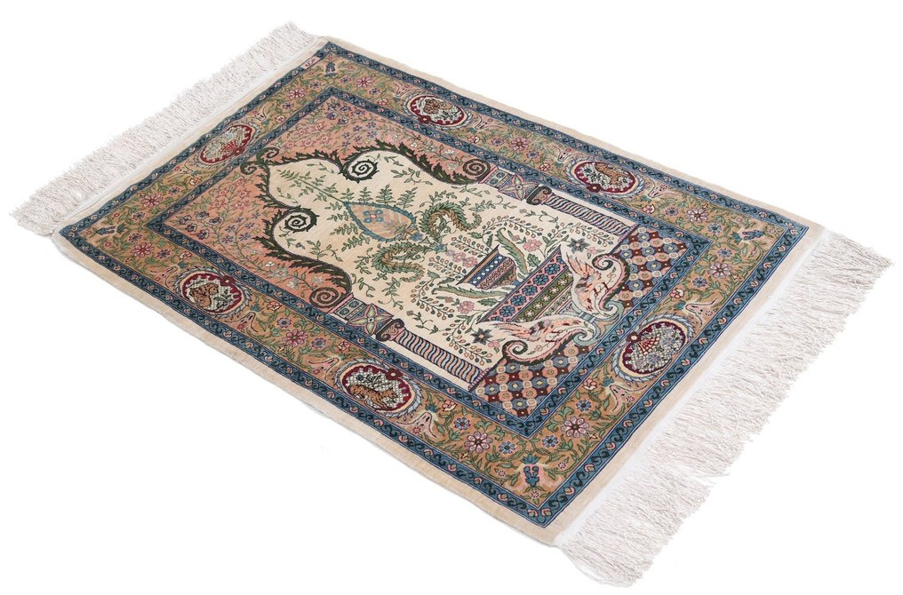 Silk Hereke Signed Carpet with Mehrab Design - Luxe pur ~ 1 million. Noeuds/m² - Tapis - 102 cm - 70 cm #1.3