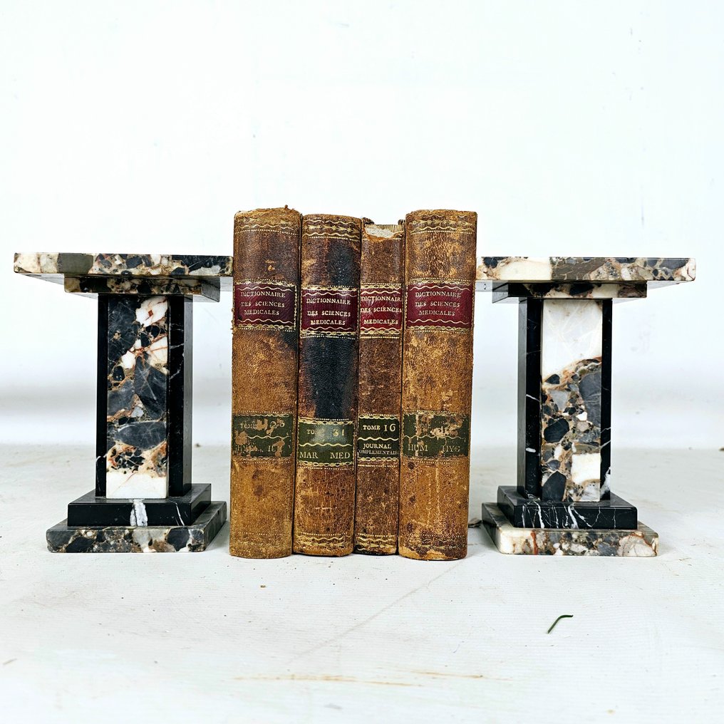Elegant black marble bookends Approx. 1920 - 書擋 (2) - 大理石 #1.1