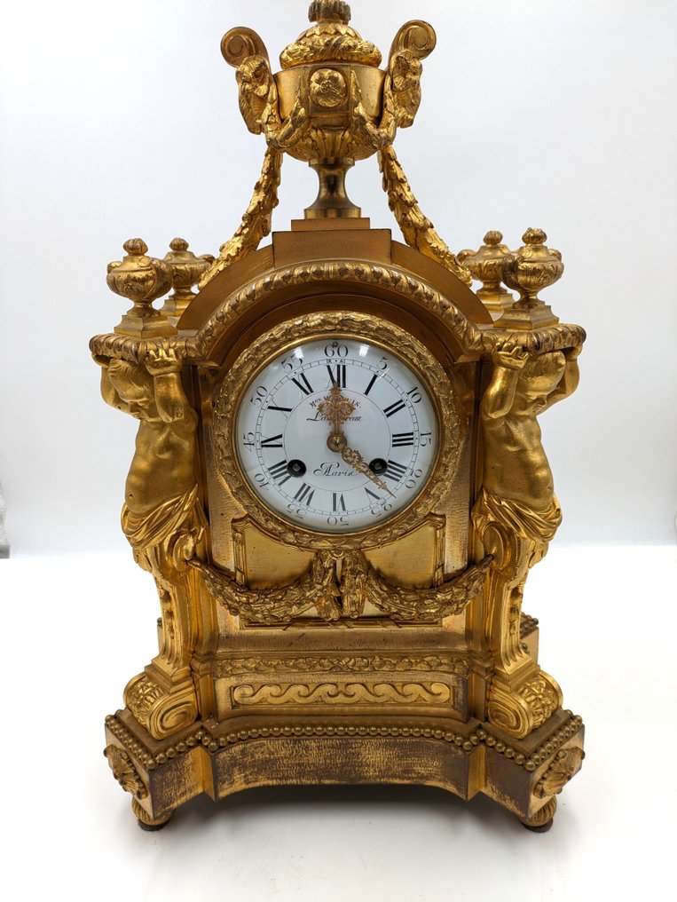 Kit di orologio e ornamenti  (3) - Mon Marquis - Languereau -   Bronzo dorato - 1850-1900 #3.2