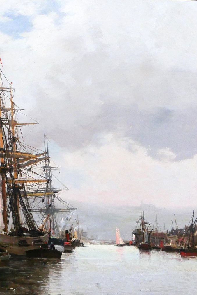 Pierre Pérot (1851-?) - Boats at the port of Rouen #3.2