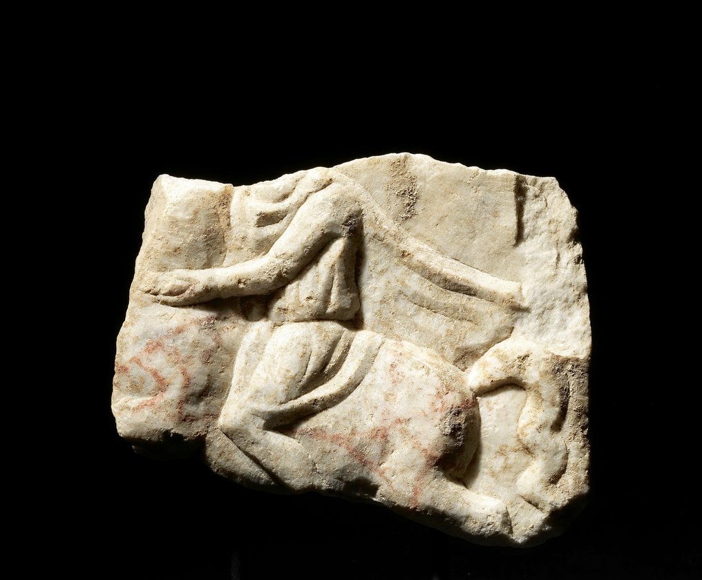 Romersk antikk Marmor Marmorreliefffragment - 21 cm #1.1