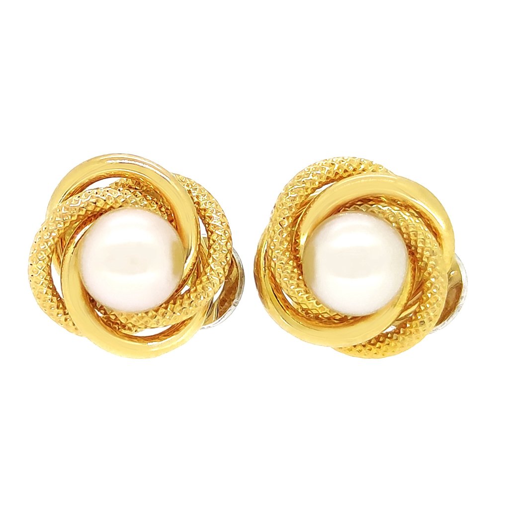 耳環 - 18 克拉 黃金 - 珍珠 #1.1