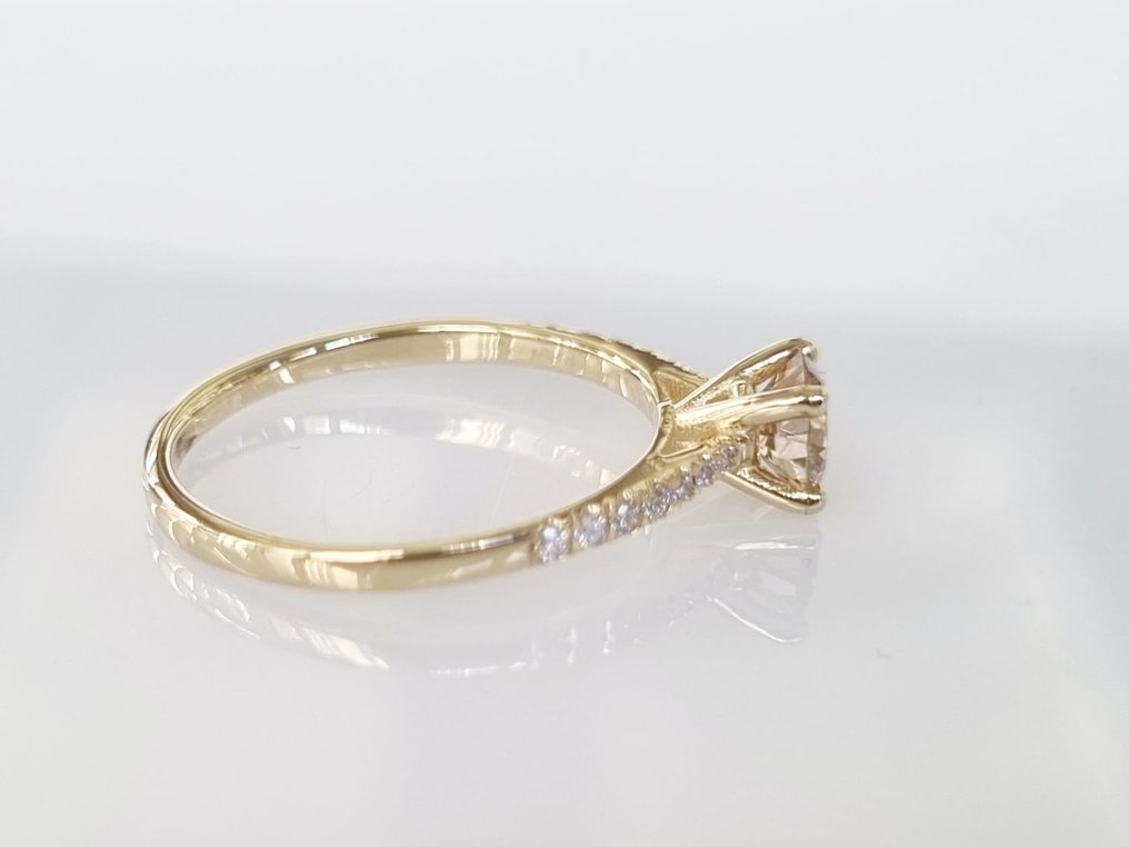 Pierścionek zaręczynowy - 14-karatowe Żółte złoto -  0.63 tw. Diament  (Naturalny) - Diament #2.2