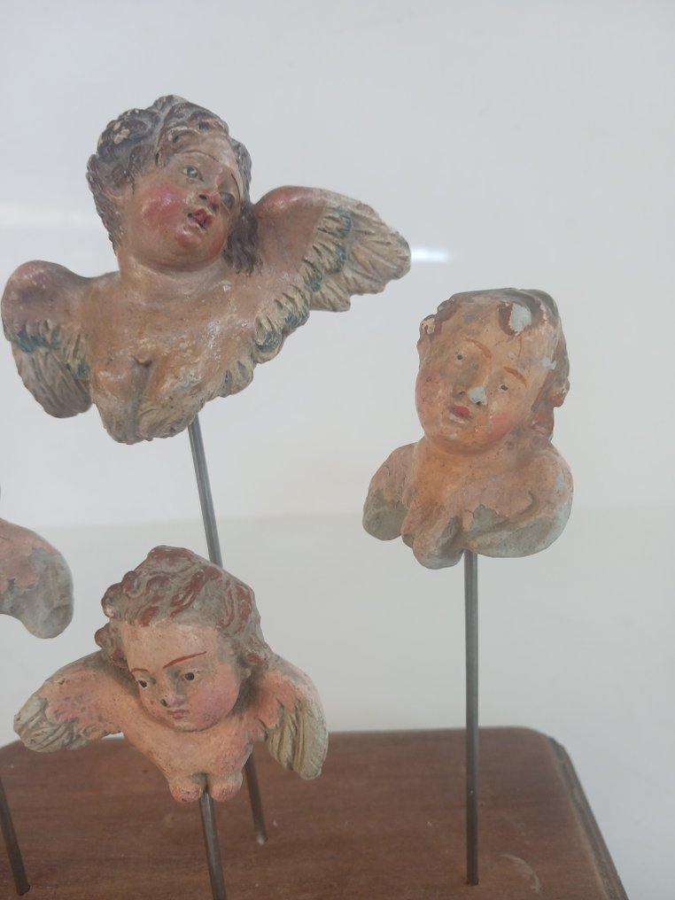雕塑, Lotto  "Angeli " dell 800 - 4 cm - 陶器 #2.1