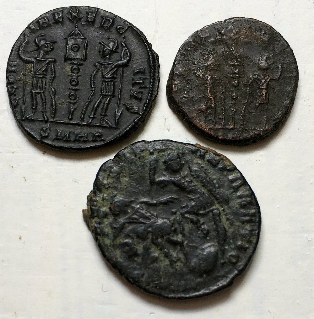 Impreiu Roman. Group of 3x late Roman follis / nummus - struck under Constantine II & Constantius II #1.2