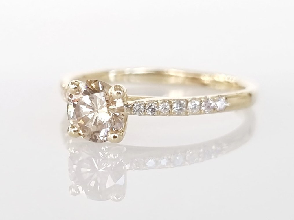 Bague de fiançailles - 14 carats Or jaune -  0.63 tw. Diamant  (Naturelle) - Diamant #3.2