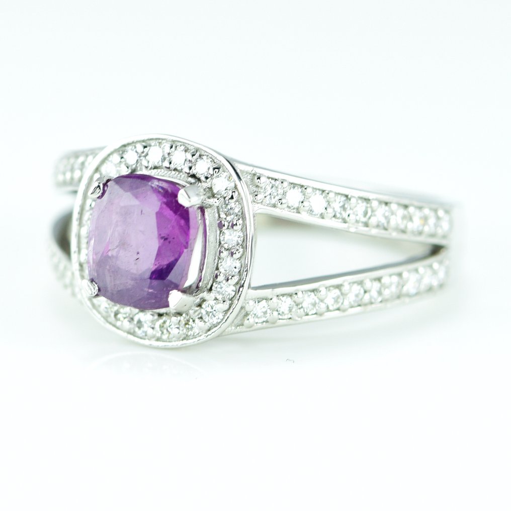 Ring Platinum -  1.82ct. tw. Sapphire - Diamond - Kashmir sapphire no heat #1.2