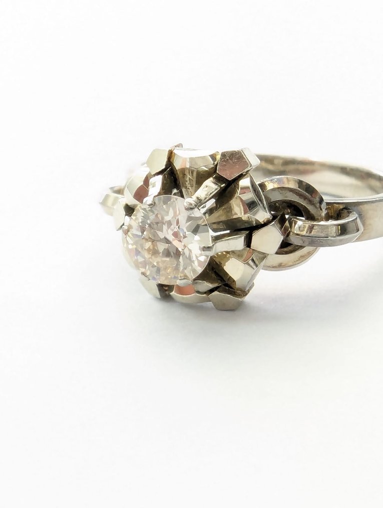 Ring - 18 kt Vittguld Diamant  (Natural)  #1.2