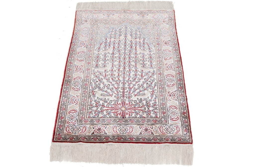 Pure Silk Turkish Kayseri Carpet With Mehrab Design - Carpet - 97 cm - 64 cm #1.2