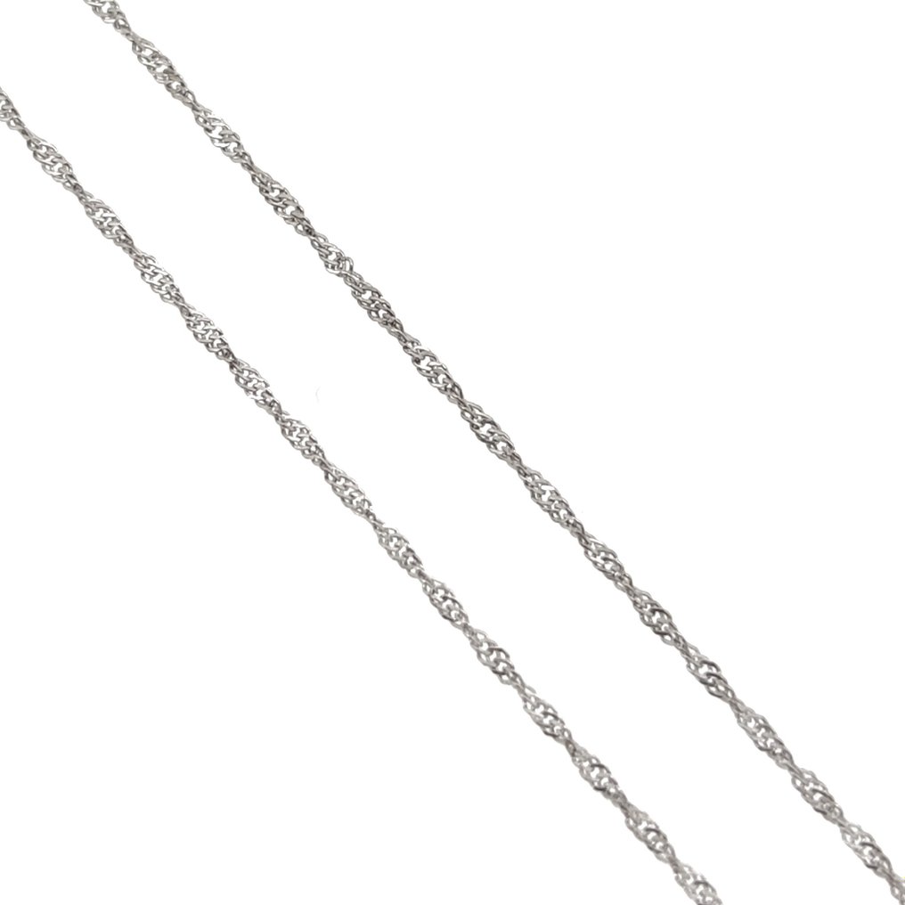 Halskette mit Anhänger - 18 kt Weißgold -  0.06ct. tw. Diamant #1.2