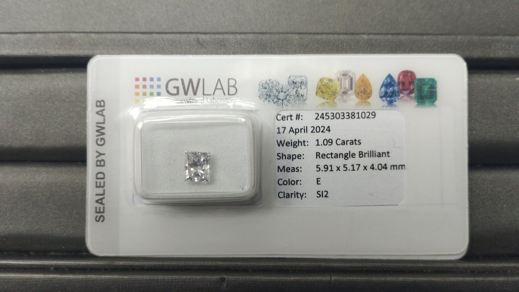 1 pcs Diamant  (Naturelle)  - 1.09 ct - E - SI2 - Gemewizard Gemological Laboratory (GWLab) #1.1