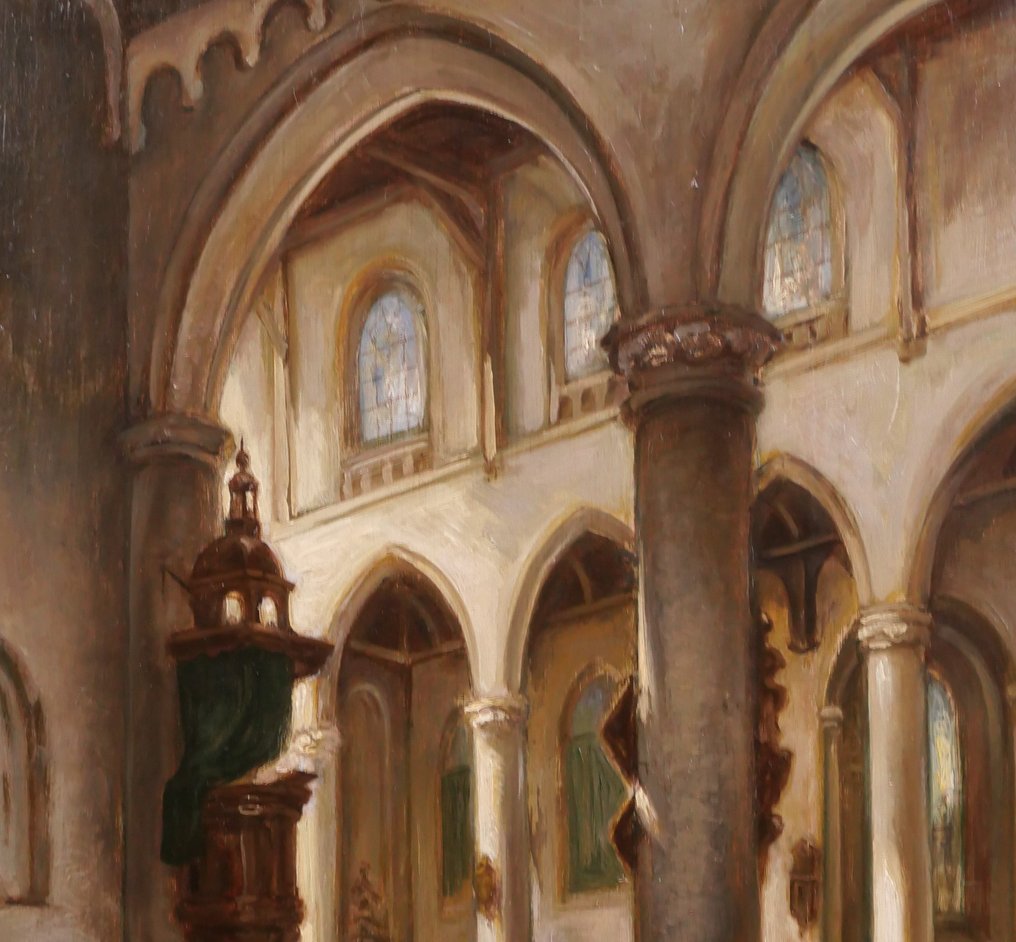 Adolphe Hervier (1818-1879) - Church interior in Normandy or Picardy #2.1