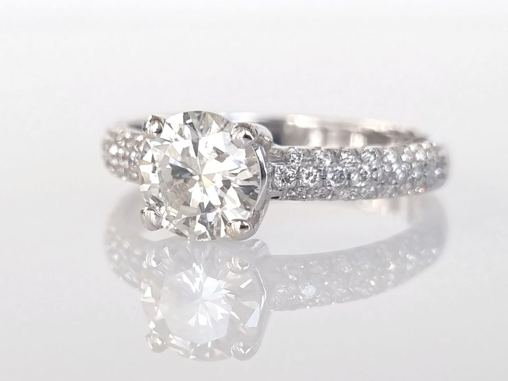 Bague de fiançailles - 18 carats Or blanc -  1.25ct. tw. Diamant  (Naturelle) #3.2