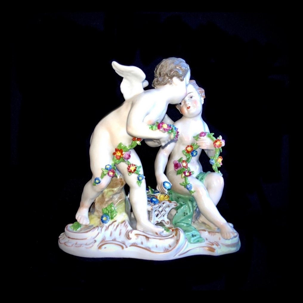 Carl Thieme Potschappel Dresden - Rococo Cherubs Cupids  - ca 1920 - 小塑像 -  #1.1