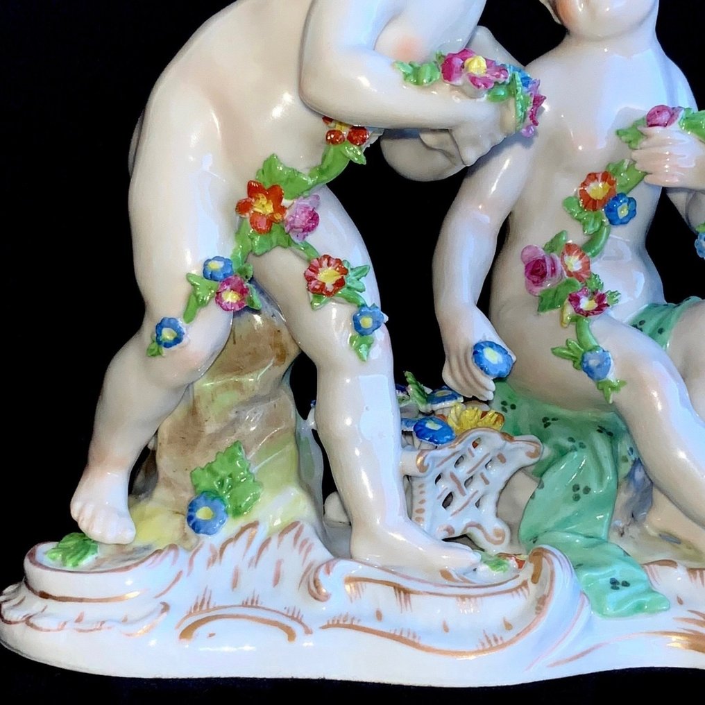 Carl Thieme Potschappel Dresden - Rococo Cherubs Cupids  - ca 1920 - 小塑像 -  #2.1