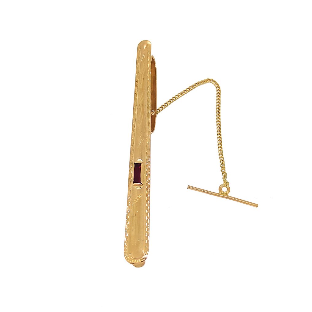Pasador de corbata - 18 quilates Oro amarillo -  0.10ct. tw. Rubí #1.1