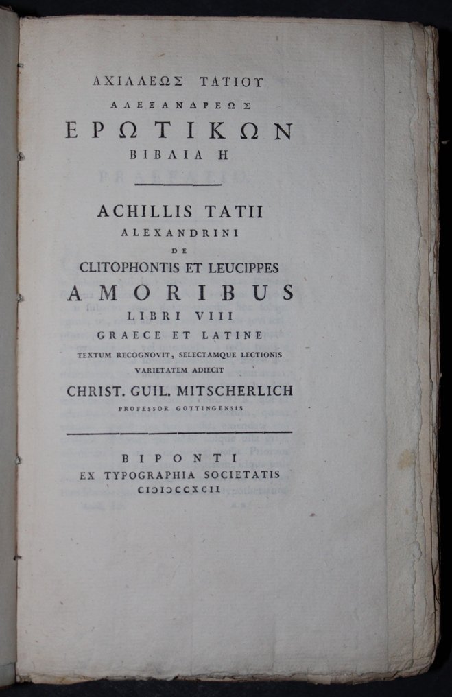 Christoph Wilhelm Mitscherlich - EROTICA - Bipontinen - Scriptores erotici Graeci. 4 Teile in 2 Bänden - 1792-1798 #1.2