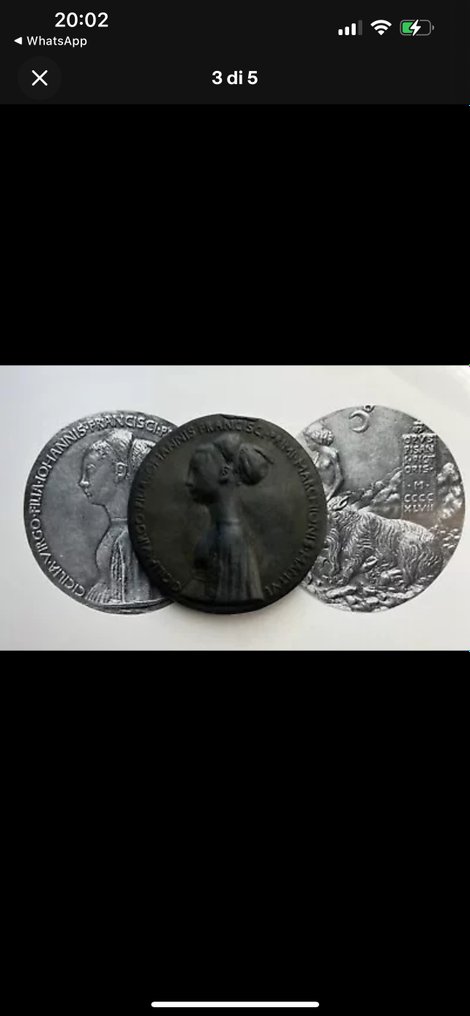 Italië. Bronzen medaille 1447 (postuum gegoten) Mantua Cecilia Gonzaga - Pisanello opus - Medaille  #2.1