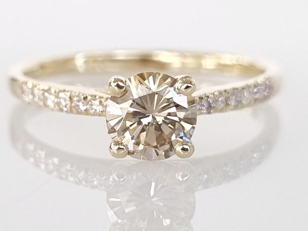 Forlovelsesring - 14 karat Gull -  0.63ct. tw. Diamant  (Naturlig) - Diamant #1.1
