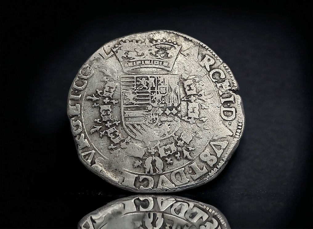 Spanyol Hollandia. Albrecht & Isabella (1598-1621). Patagon n/d Flandes Brujas #2.1