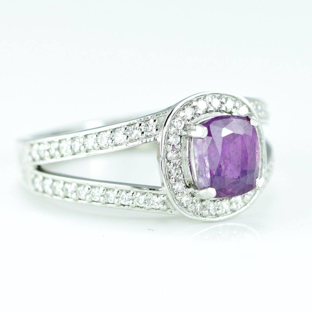 Ring Platinum -  1.82ct. tw. Sapphire - Diamond - Kashmir sapphire no heat #2.1