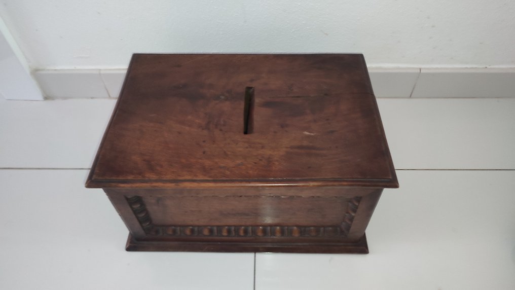 慈善箱 - 古董教堂阿爾莫納 - 古董存錢筒 - 奉獻盒 - 路易菲利普時代 - 木 #3.1