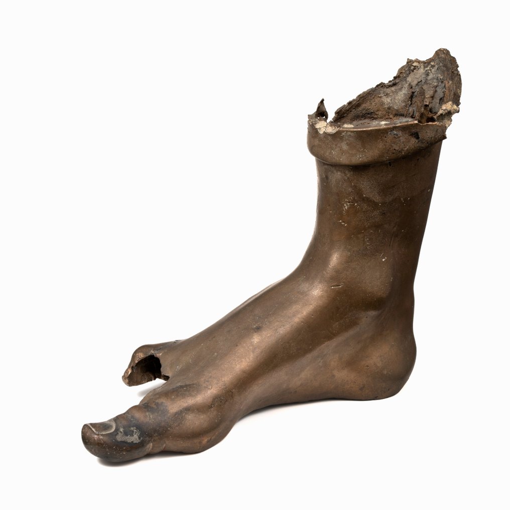 Römisches Reich Bronze Bronzener rechter Fuß - 23 cm #1.1