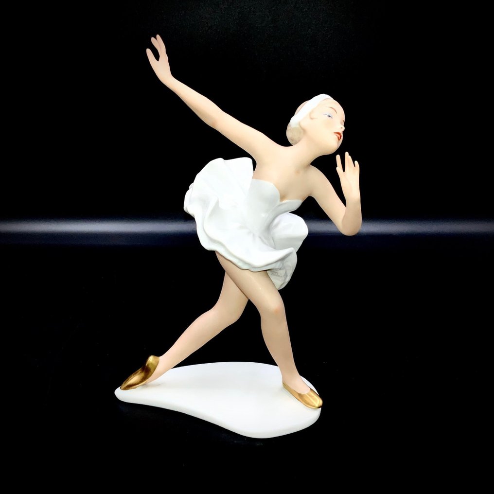 Kurt Steiner - Wallendorf, Thuringia - "Ballet Dancer" (21 cm) - ca 1965 - Szobrocska - Porcelán #1.2