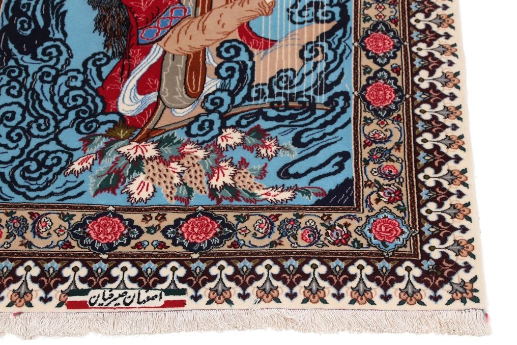 Signed Seyrafian Pictorial Isfahan Masterpiece - Fine Wool&Silk - Rug - 106 cm - 82 cm #3.2
