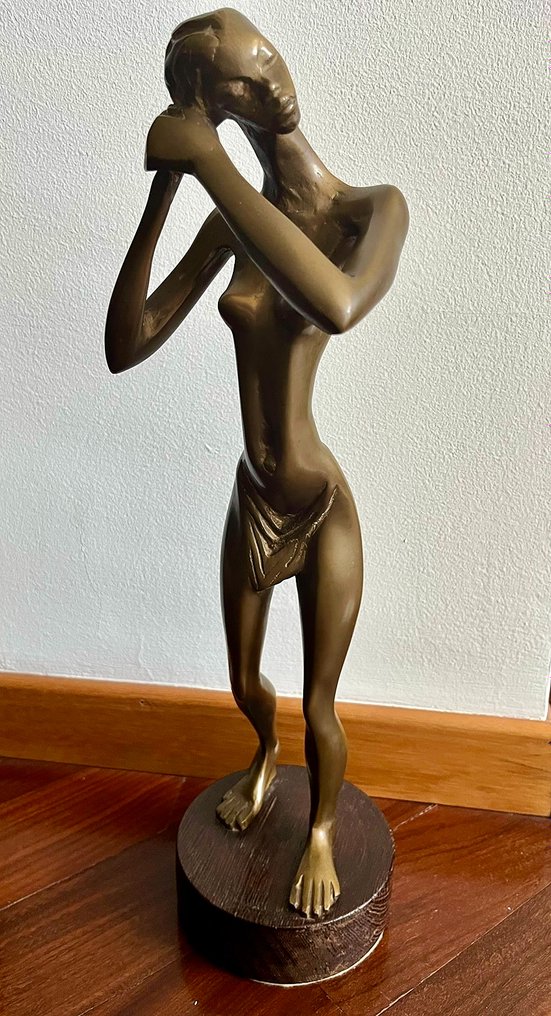 Figura - Nude Femmina - 46 cm - 5 kg - Bronz (patinált) #1.1