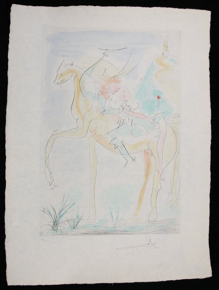 Salvador Dali (1904-1989) - Couple A Cheval (Suite Mythologique Nouvelle) #1.2