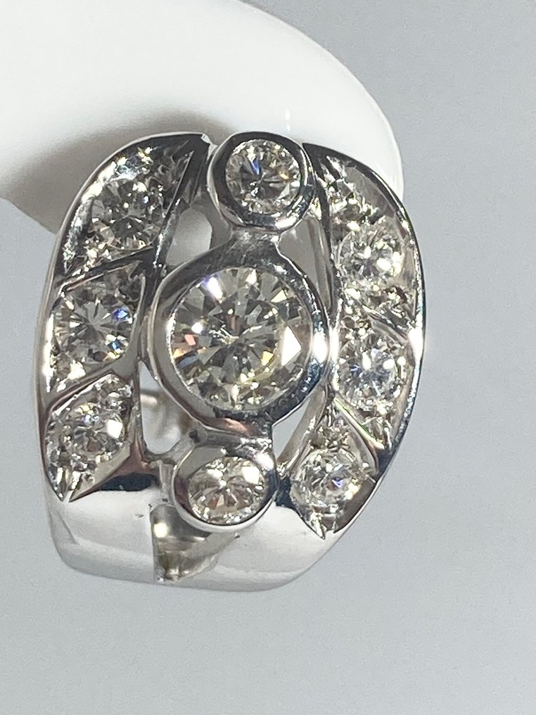Boucles d'oreilles - 18 carats Or blanc -  1.70ct. tw. Diamant  (Naturelle) - Diamant #2.1