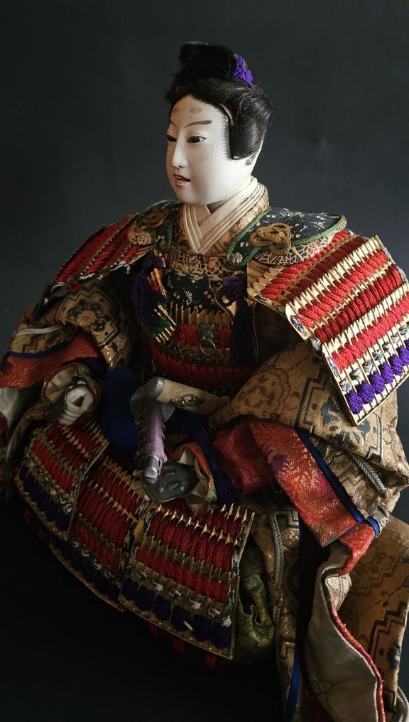 doll  - Păpușă Japanese Samurai Ningyo Warrior Doll General - 1850-1900 - Japonia #3.1
