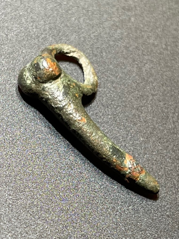 Ancient Roman Bronze Amulet shaped as a Phalus- Symbol of Eroticism and Fertility. With an Austrian Export #2.1