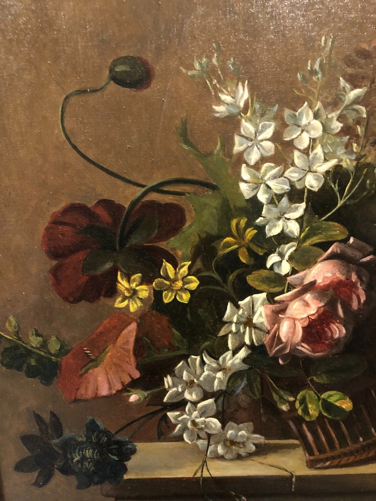 École Européene (XVIII-XIX) - Nature morte au panier à fleurs #2.2